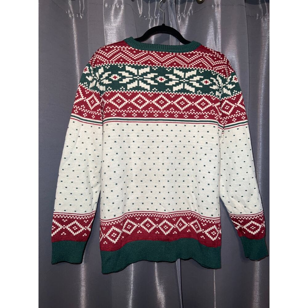 Ugly Christmas Sweater Xmas Size Large Elf Cardigan - Picture 3 of 3